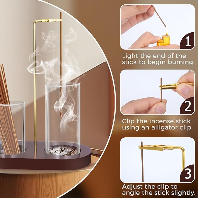 2 in 1 Incense Holder, Incense Burner, Insence-Stick Holder Mess-Free Incense Burner Holder, Ideal for Meditation, Yoga, Relaxation, and Home Decor - Anti-Ash Flying