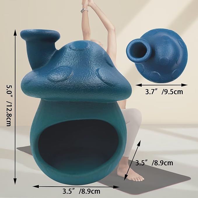 Palo Santo Holder and Sage Burner,Ceramic Mushroom Incense Cone Burner,Mini Chiminea Sage Ash Catcher, Smudge Bowl for Yoga Meditation Home Decor,Blue