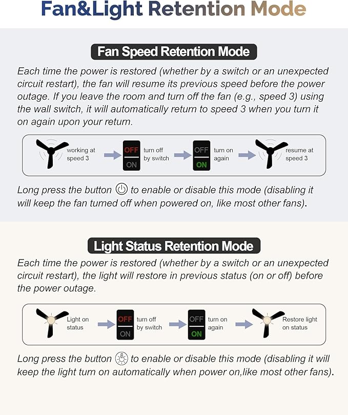 42 Inch Ceiling Fan with Lights, Remote Control, Flush Mount, Dimmable, Reversible, Solid Wood Blades, Power-Off Memory, Quiet DC Motor – Modern Hugger Ceiling Fan for Living Room, Bedroom