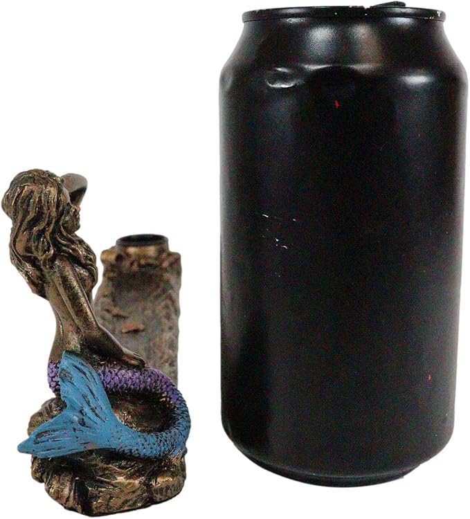 Pacific Trading Ebros Beautiful Ocean Mermaid Sun Bathing Incense Burner Statue Nautical Mermaid Candle Holder Figurine