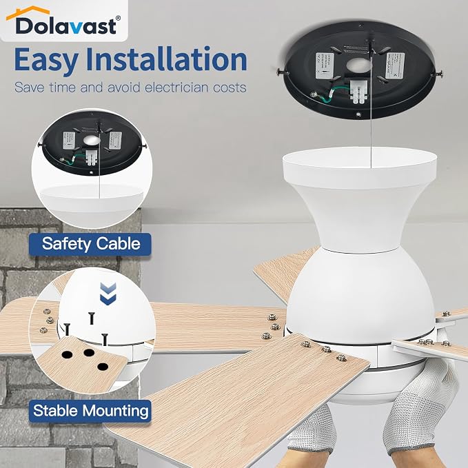 Ceiling Fans with Lights, 36 Inch Low Profile Ceiling Fan with Light and Remote Control, Flush Mount, Reversible, 3CCT, Dimmable LED, Quiet, White Ceiling Fan for Bedroom, Kitchen, Office