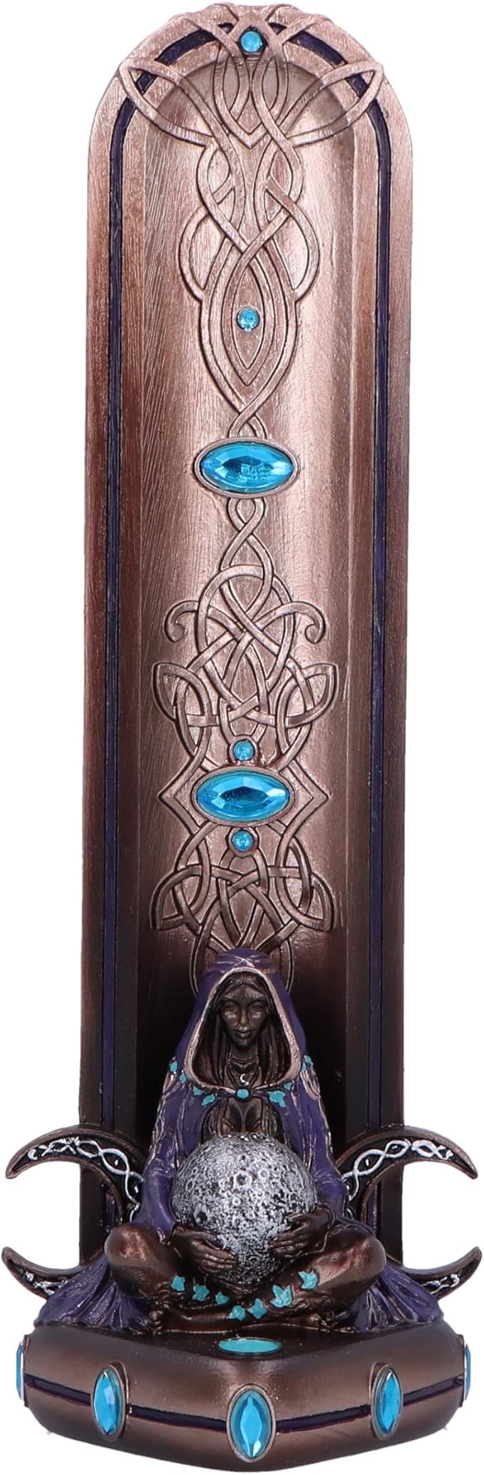 Nemesis Now Moon Goddess Incense Burner - 22.5cm Bronze Resin, Triple Moon Goddess Incense Stick Holder, Pagan Décor Gift, Cast in Finest Resin, Expertly Hand-Painted
