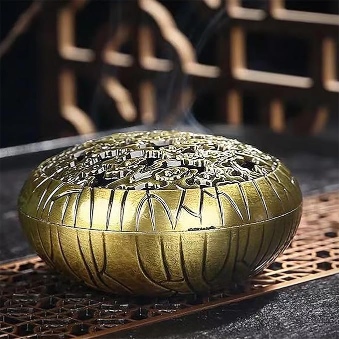 Incense Burner, Incense Holder, Incenses Cones Burner, Incenses Burners with Lid, Cone Bowl Burners Ash Catcher Tray Bowl for Cones Coils