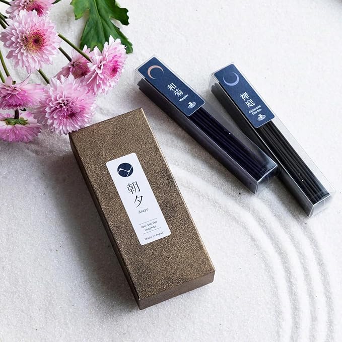 Incense Gift Set Japanese Garden & Wagiku Chrysanthemum + Zen Incense Holder
