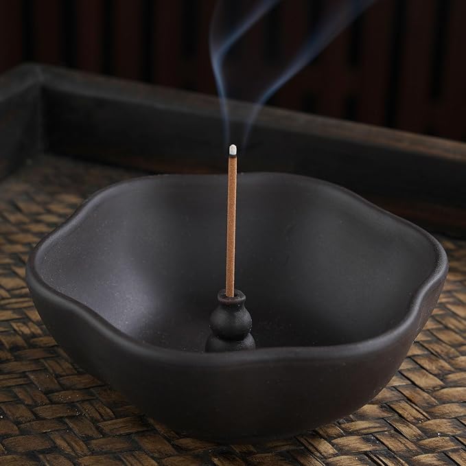 Ceramic Stick Incense Holder and Burner for Sticks and Coil Incense or Sage Incense Cones,Insence Stick Holder for Yoga Spa and Meditation,Incense Tray with Incense Stick Holder