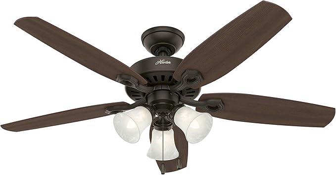 Hunter Builder Plus, Indoor, Ceiling Fan, Pull Chain, 52 inch, New Bronze