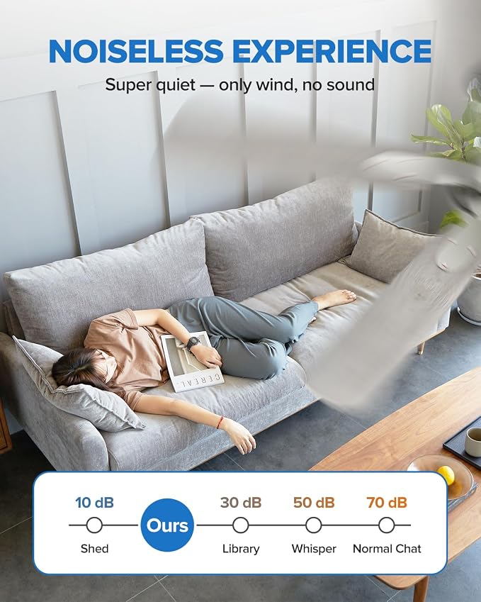 UME 52" Ceiling Fan with Lights & Remote, 6 Blades Low Profile Ceiling Fan, Quiet DC Motor, Natural Wind, 6 Speeds, 3CCT Dimmable 20W LED Modern Ceiling Fan for Bedroom, Living Room, Nickel