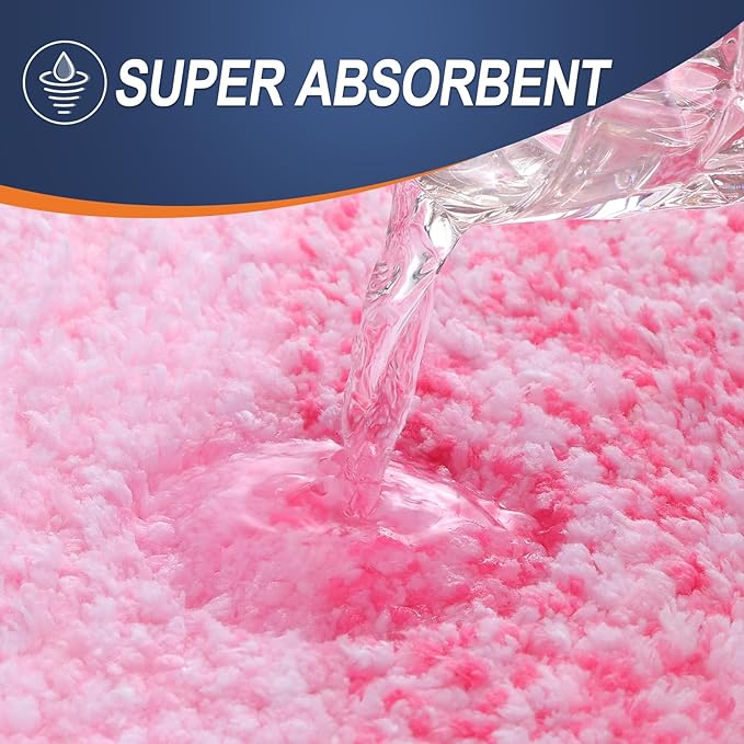 OLANLY Bathroom Rugs Mat 34x21, Extra Soft Absorbent Microfiber Bath Rugs, Rubber Backing, Quick Dry, Machine Washable Bath Mats for Bathroom Floor, Tub and Shower, Home Decor Accessories, Pink