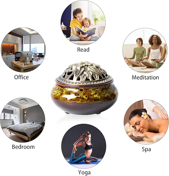 Ceramic Home Decoration Incense Sticks or Cones Burner Porcelain Incense Holder