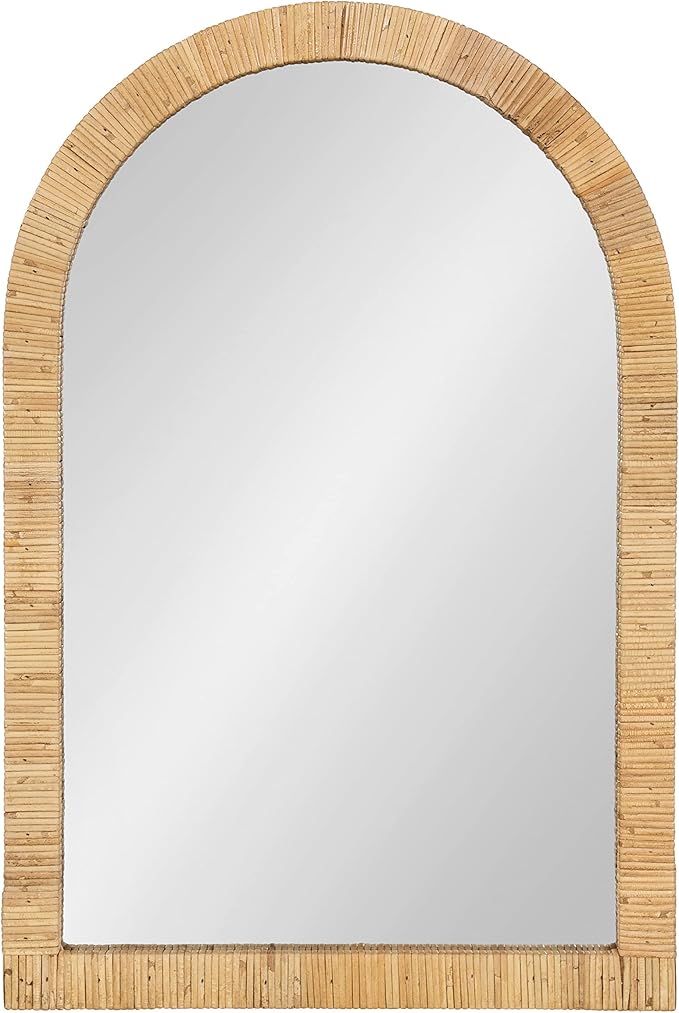 Kate and Laurel Rahfy Boho Arch Rattan Mirror