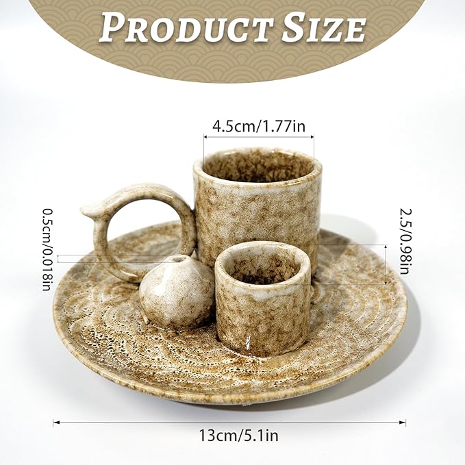 Tnstbiee 4.1-Inch 5-in-1 Ceramic Smudge Bowl-Versatile Incense Stick Holder and Smudging Dish for Palo Santo and Sage–Ideal for Zen Altar, Meditation,Yoga, and Aromatherapy–Easy to Clean Brown Design