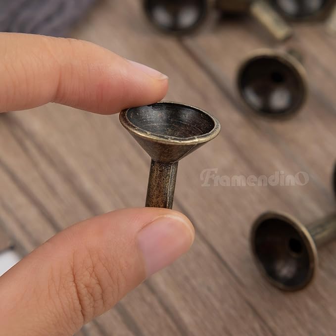 Framendino, 50 Pack Metal Backflow Incense Holder Burner Brass Cone