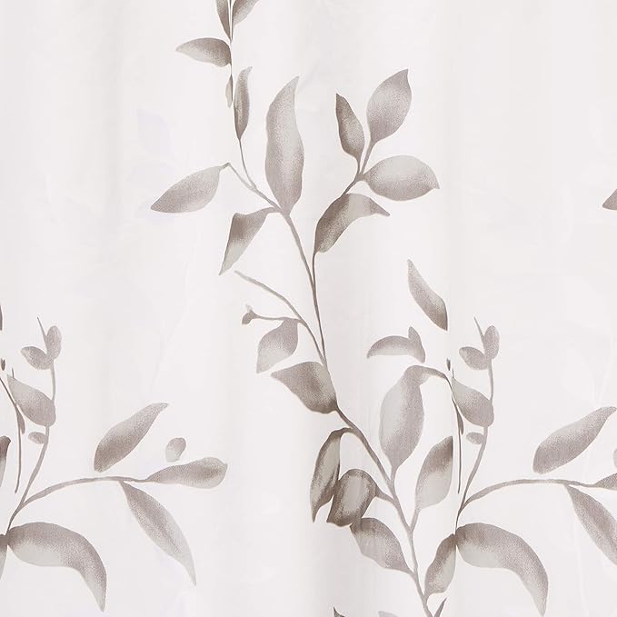 Madison Park Cecily Botanical Modern Shower Curtain, Contemporary Design Water Repellent Shower Curtains for Bathroom, 72 X 72, Grey