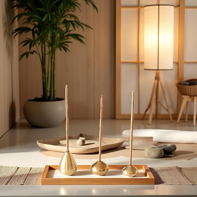 3Pcs Mini Brass Incense Holder, Incense Cone Holder, Portable Coil Incense Holder, Incense Stick Holder for Home Office Teahouse, Water Drop Shape