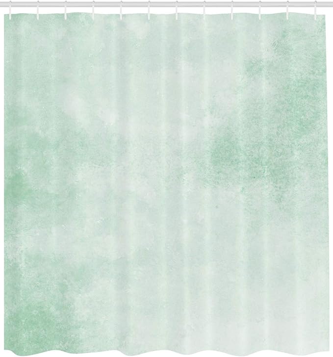Ambesonne Mint Shower Curtain, Blurry Abstract Background Shady Pastel Toned Modern Watercolor Murky Image, Cloth Fabric Bathroom Decor Set with Hooks, 69" W x 70" L, Almond Green