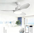 Sofucor 47 Inch Smart Ceiling Fan Modern Ceiling Fans with Lights and Remote Works with Alexa/Google/APP FLush Mount Ceiling Fans with 6 Speeds Reversible DC Motor & Timer for Patio Bedroom Outdoor