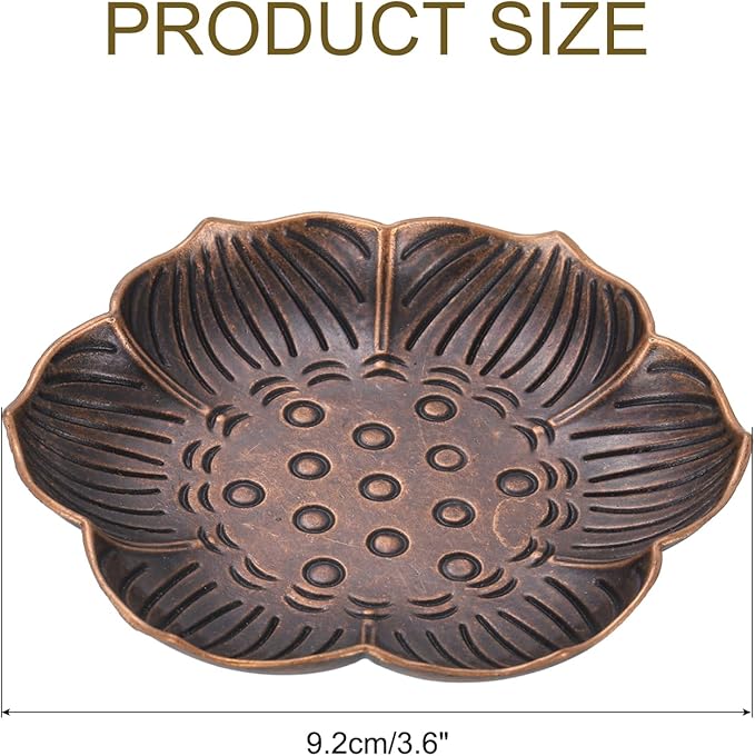 uxcell 4Pcs Flower Incense Holder, Incense Burner Holder, Lotus Multiple Hole, Cone Shape and Gourd-Shape Ash Catcher for Yoga, Meditation Copper