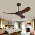 Ceiling Fan without Light, 42 Inch Wood Ceiling Fan no Light with Remote,Outdoor Ceiling Fans for Bedroom,Patio, Porch, 6 Speed,Quiet DC Motor(Deep Walnut Blades)