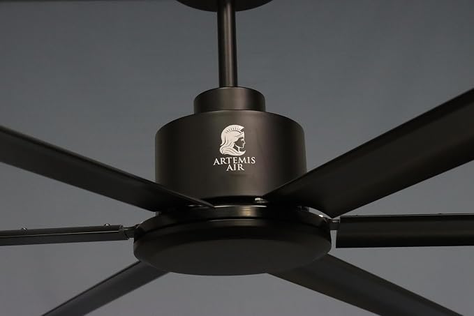 120-Inch HVLS Industrial Ceiling Fan +28,000 CFM Large Commercial Ceiling Fan with Remote, PMSM Motor, 6 Speeds, Reversible, for Warehouse, Gym, Barn, Shop, Garage | AA-Orion 120" (Black)