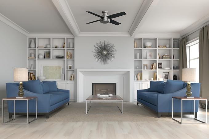 Hunter Dempsey, Indoor, Ceiling Fan, No Light, 52 inch, Brushed Nickel