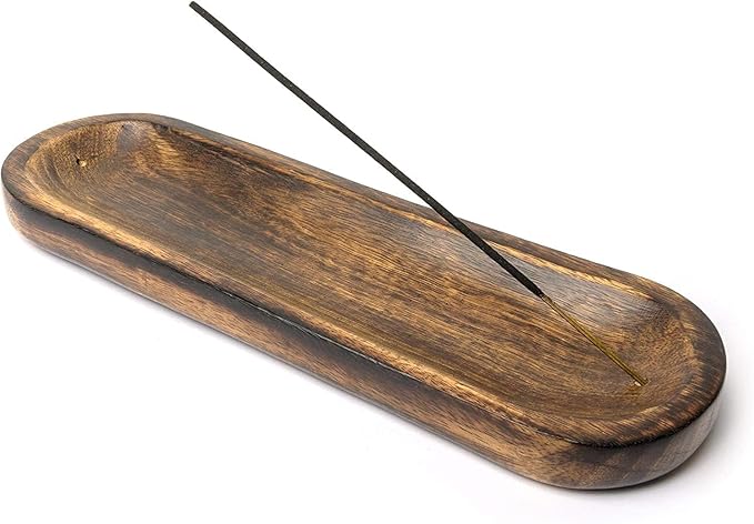 Yajna Traditional-Handmade Incense-Stick-and-Cones-Holder Incense-Burner-ash-Catcher-Stand Wooden-Tray-Holder (Wooden Tray)
