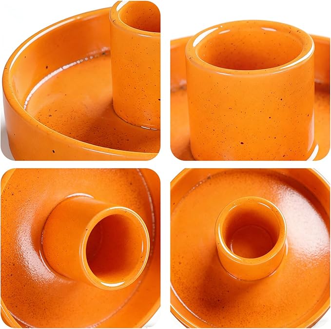 Palo Santo Holder, Ceramic Incense Stick Holder, Sage Holder for Yoga, Meditation, and Energy Cleansing, Unique Ceramic Incense Holder Gift for Palo Santo Sticks (Orange)