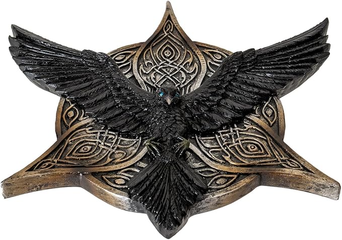 Pacific Giftware Raven Incense Burner Decorative Celtic Knotwork Design with Resin Wings and Intricate Details Ideal for Aromatherapy and Home Decor 5.71" Long