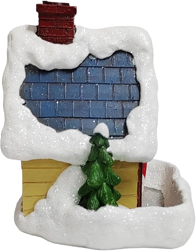 Hosley Resin Backflow Incense Burner – Christmas House Snow Cabin Backflow Incense Cone Holder (4.72") with 20 Apple Cinnamon Cones, House Decor & Aromatherapy