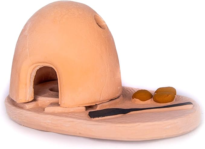 Incienso de Santa Fe - Horno Oven Natural Wood Incense Burner, Includes 20 Piñon Incense Bricks - Made in The USA