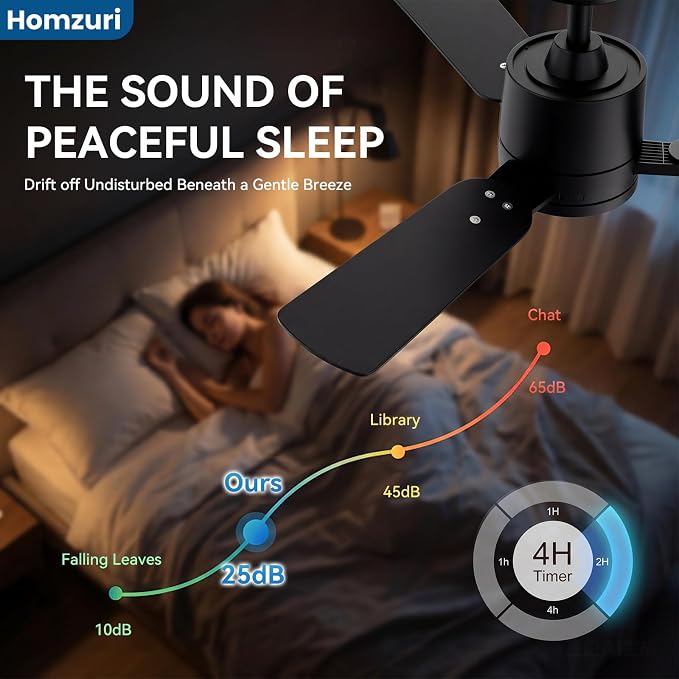 42" Ceiling Fan with Light and Remote, 6 Speed, Reversible Quiet DC Motor, 3CCT & Dimmable, Fast Install, Dual Finish 3 Blades Downrod Ceiling Fan with Lights for Bedroom, Living Room, Apartment