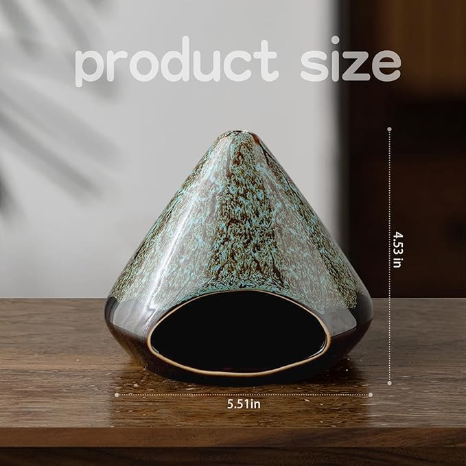 Handcrafted Ceramic Palo Santo Holder – Artistic Incense Burner for Meditation, Viridis Mindfulness & Zen Home Decor – Wabi-Sabi Style Cone Sculpture, Gift for Yoga, Relaxation & Aromatherapy