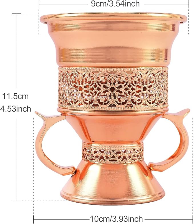 Metal Frankincense Resin Incense Burner, Incense Censer, Portable Bakhoor Burner, Charcoal Bakhoor Burner, Myrrh Burner with Tongs for Yoga, Spa Aromatherapy (Rose Gold)
