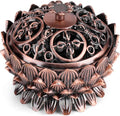 Lotus Incense Vintage Tibetan Copper Buddha Backflow Cone Holder Charcoal Burning Bowl Home Indoor Decor（2.75 x 1.97inch ）