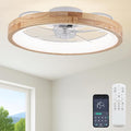Fszdorj 24'' Ceiling Fan with Light and Remote, Low Profile Ceiling Fan with Light, Dimmable Flush Mount Ceiling Fan Light, 6 Speeds Fan, App&Remote Control, Fandelier Quiet Fan for Bedroom F126
