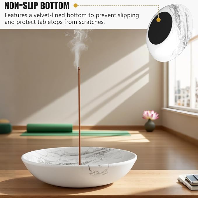 Incense Holder for Sticks Insence Bowl Round Minimalist Plate 6.2 ”