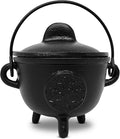New Age Imports, Inc. Tree of Life Cast Iron Cauldron w/Handle & lid, Ideal for smudging, Incense Burning, Ritual Purpose, Decoration, Halloween Decoration, Candle Holder, etc. (Tree of Life - BR94)
