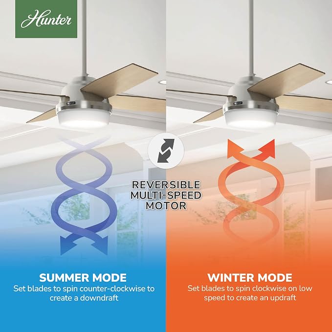 Hunter Dempsey, Indoor, Ceiling Fan, Modern, 52 inch, Brushed Nickel