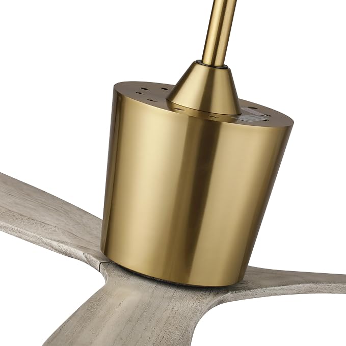 54” Modern Ceiling Fan with Downrod, Gold Plated Finish, Solid Wood Blades, Quiet 6-Speed DC Motor, Reversible Airflow, Remote Control, Timer & Memory Function, ETL Listed