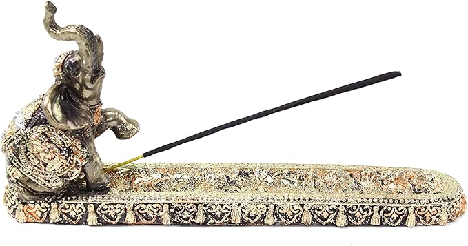 Elephant Incense Burner Holder Lucky Figurine Home Decor Gift (6)