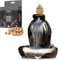 SOUL STICKS Backflow Incense Holder Burner Waterfall Fountain for Home, Office, Yoga, Room Decor & Aromatherapy with 1 Pack of 10 Backflow Fragrance Cones Included (Serenity)