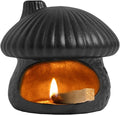 Palo Santo Holder Mushroom Shape, Ceramic Sage Holder for Burning Palo Santo Burner for Meditation, Yoga and Relaxation(Black)