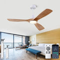 42 Inch Ceiling Fan with Lights, Solid Wood DC Motor Remote & APP Control | solid wood blades, quiet reversible dc motor, remote app control, 3cct dimmable led, indoor outdoor for bedroom patio