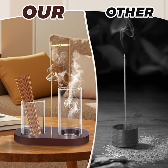2 in 1 Incense Holder, Incense Burner, Insence-Stick Holder Mess-Free Incense Burner Holder, Ideal for Meditation, Yoga, Relaxation, and Home Decor - Anti-Ash Flying