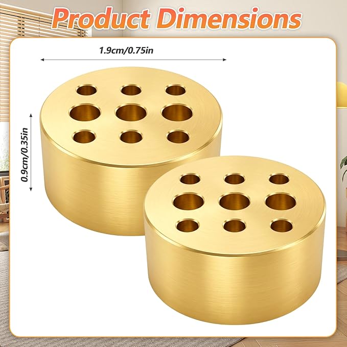 4 Pack Incense Cone Holders, Brass Incense Holder, Burner Stick Holder with 9 Holes, Incenses Stand Base for Yoga Spa Room Home Office(Gold)