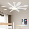 Ceiling Fan With Light & Remote Indoor/Outdoor Use 52 Inch White | Reversible DC Motor,3CCT, Dimmable, Timer, Noiseless,Ceiling Fan for Bedroom Living Room