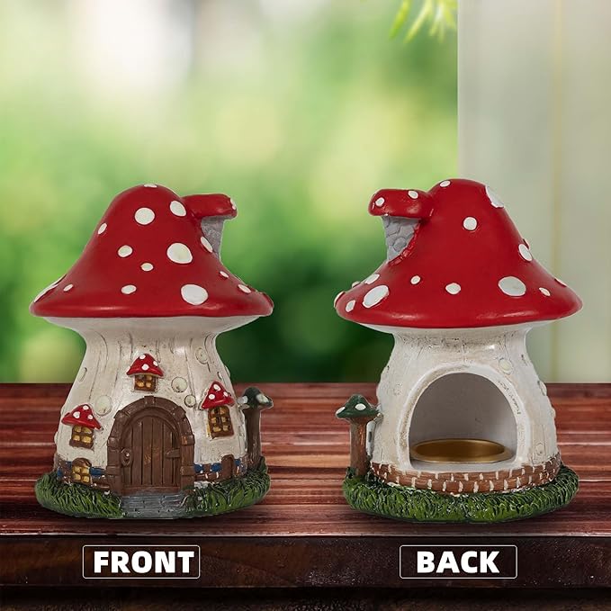 Cacukap Mushroom House Incense Burner, Cute Glow in The Dark Mushroom Incense Holder, Resin Material, Adorable Home Decor Gift