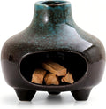 Palo Santo Holder Ceramic,BAOBYAO Blue Palo Santo Burner Incense Holder,Cone Incense Burner Mini Chiminea for Wood Sticks,Aromatic Home Decor for Spiritual Rituals,Yoga,Meditation, 4 * 4 * 4INCH
