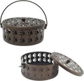 2 Pcs Mosquito Coil Holder Retro Portable Incense Coil Holder Round Fireproof Metal Hanging Incense Burner with Handle for Home Indoor Outdoor Patio Camping Hiking, Dog Paw Style