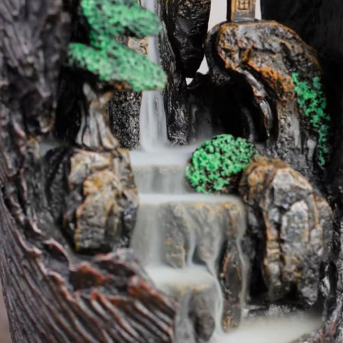 Backflow Incense Burner Cone Holder Waterfall Incense Burner Cool Inscent Fountain Falling Smoke Mountain Water Fall Incent Back Flow