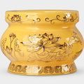 Qinlang Small Yellow Ceramic Buddhist Incense Burner Bowl, Buddha Incense Holder for Stick - 4 Inches